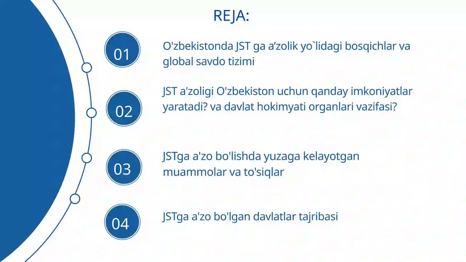 OʻZBEKISTONNING JAHON SAVDO TASHKILOTIGA A'ZOLIGI 2