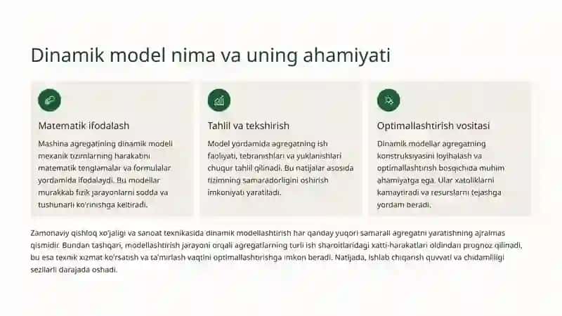Mashina agregatining dinamik modeli 2