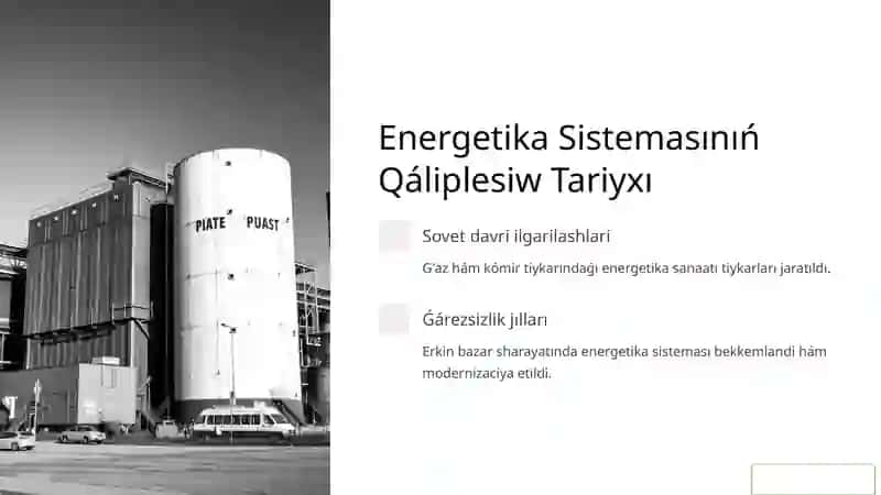 Energetika SistemasınıńQáliplesiw Tariyxı 2