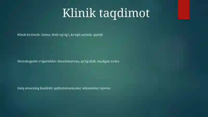Neyroinfeksiyalardagi Ruhiy O'Zgarishlar 2