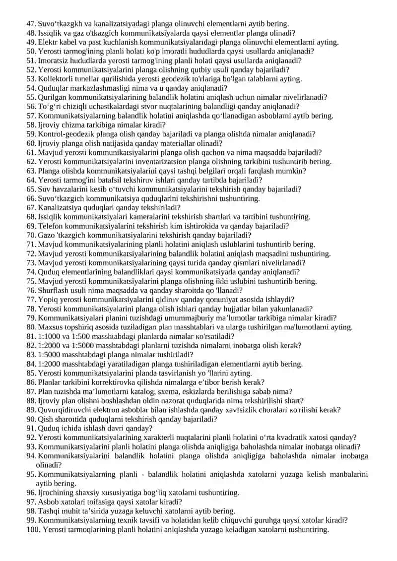 Yerosti kommunikatsiyalari fanidandan YAN 2