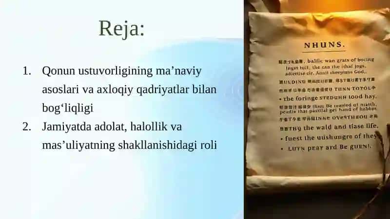 Qonun ustuvorligi tamoyilining  manaviy mazmuni 2