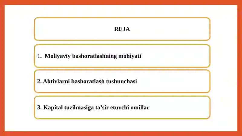 Aktivlar, kapital va majburiyatlarni bashoratlash 2