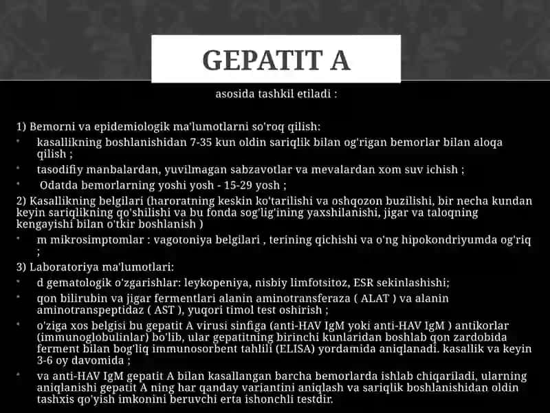 Virusli gepatit diagnostikasi 2