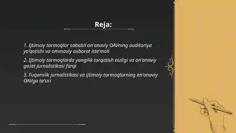 An'anaviy ommaviy axborot vositasi 2