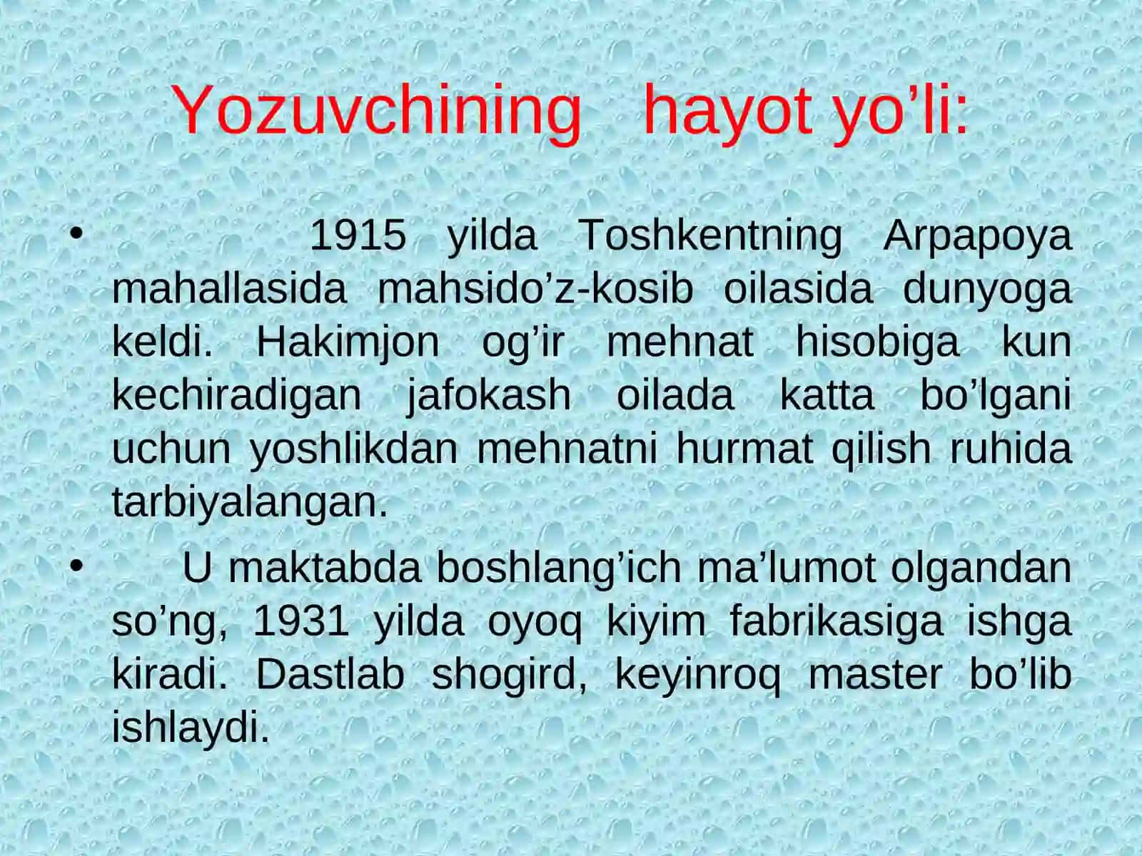 Hakim Nazir – bolalar adibi 2