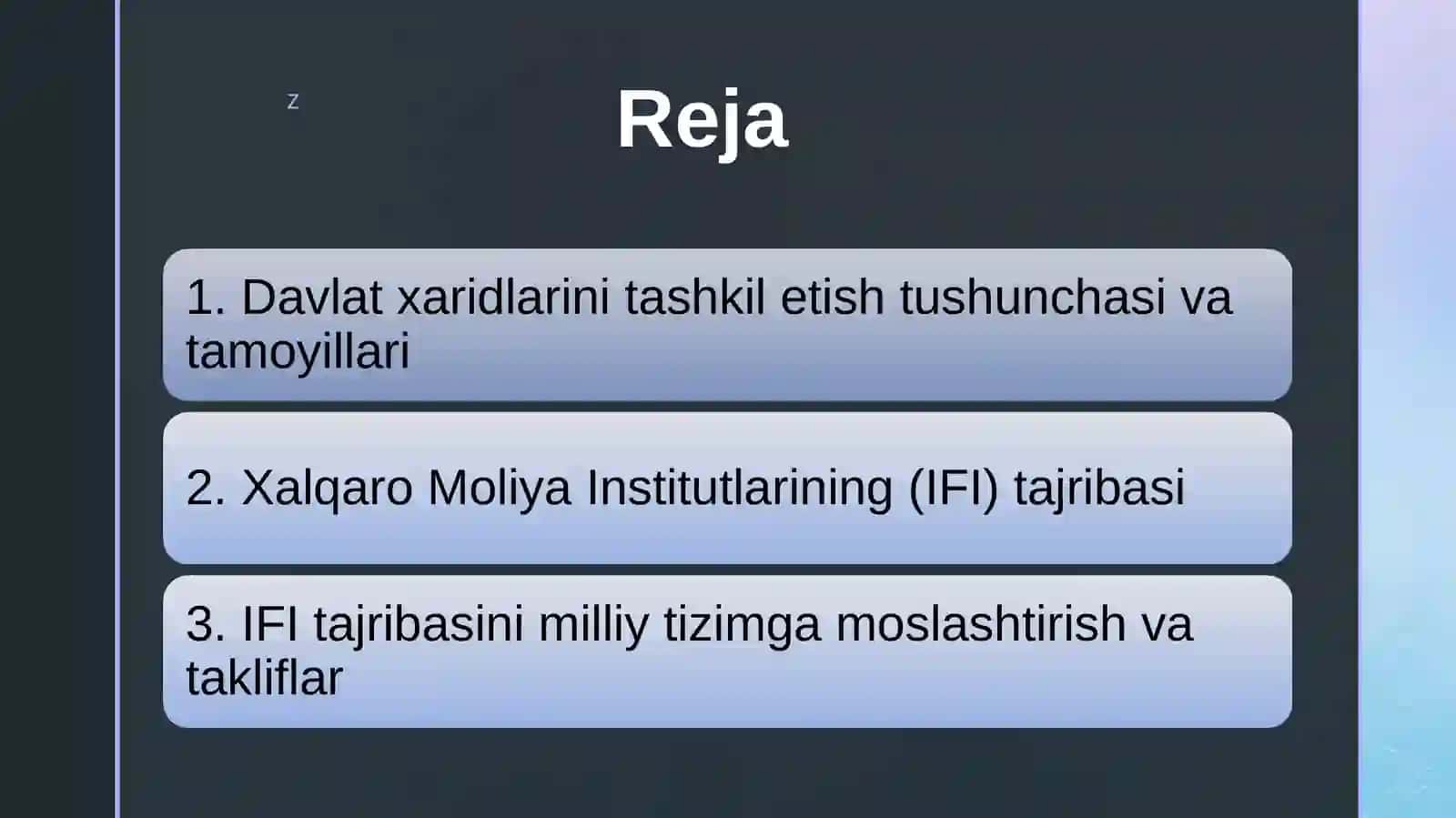 DavlatxaridinitashkiletishnigXalqaroMoliyainstitutlaritajribasi 2