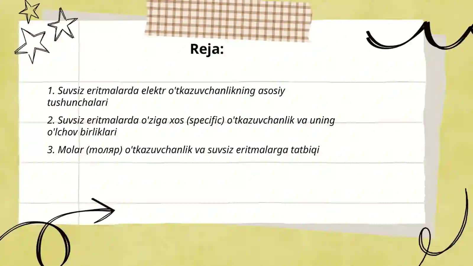 Suvsiz eritmalarning elektr o'tkazuvchanligi 2