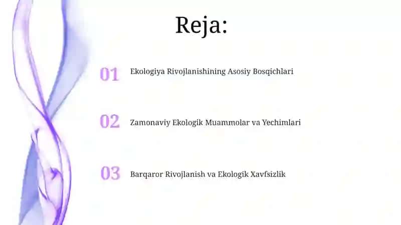 Ekologiyani rivojlantirish 2