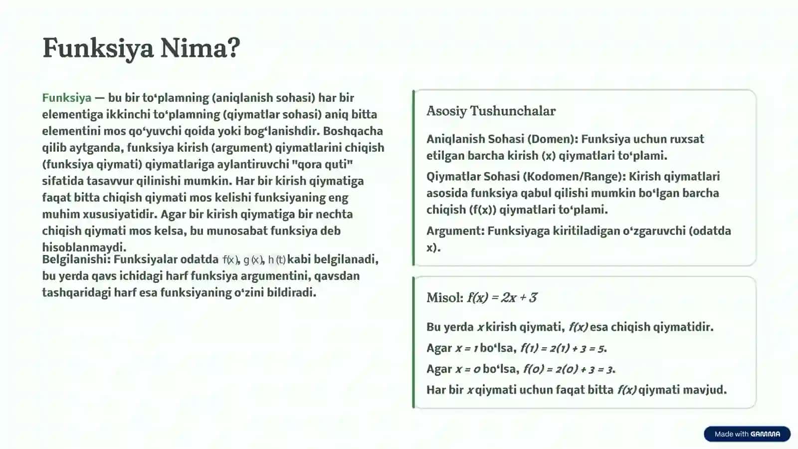 Funksiyalar Ustida Arifmetik Amallar 2