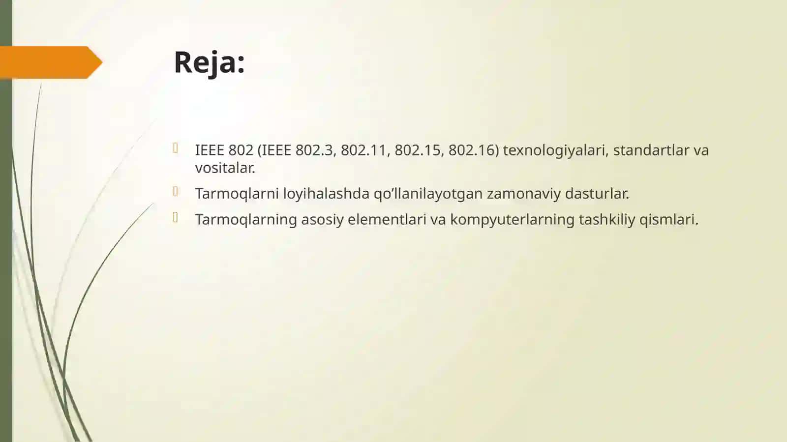 Kompyuter tarmoqlarining standart texnologiyalari 2