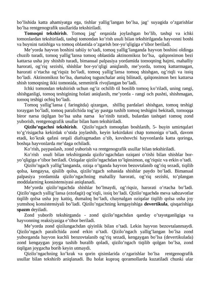 OG‘IZ BO‘SHLIG‘I ORGANLARINI TEKSHIRISH 2