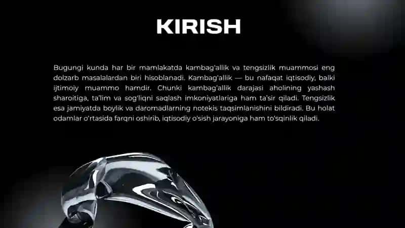KAMBAG‘ALLIK KO‘RSATKICHLARI VA TENGSIZLIK 2