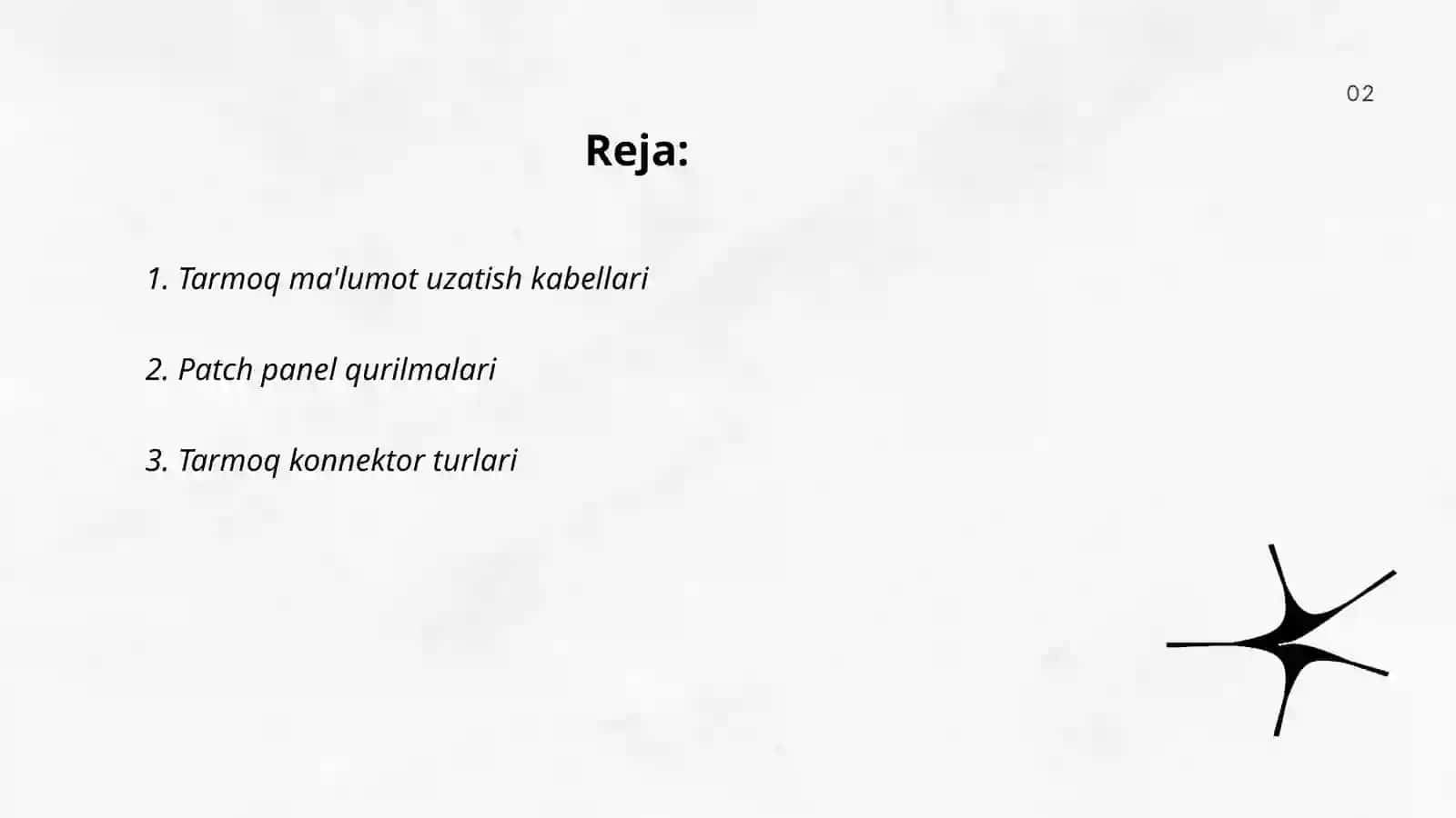 Tarmoqning passiv qurilmalari 2