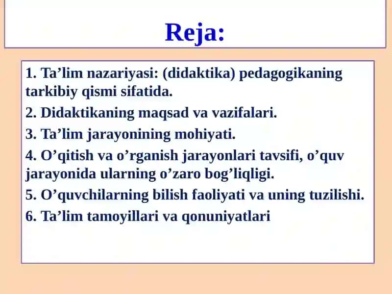 Didaktika – pedagogik ta'lim nazariyasi 2