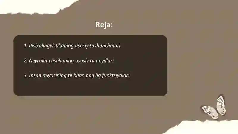 Pisixolingvistika va Neyrolingvistika 2