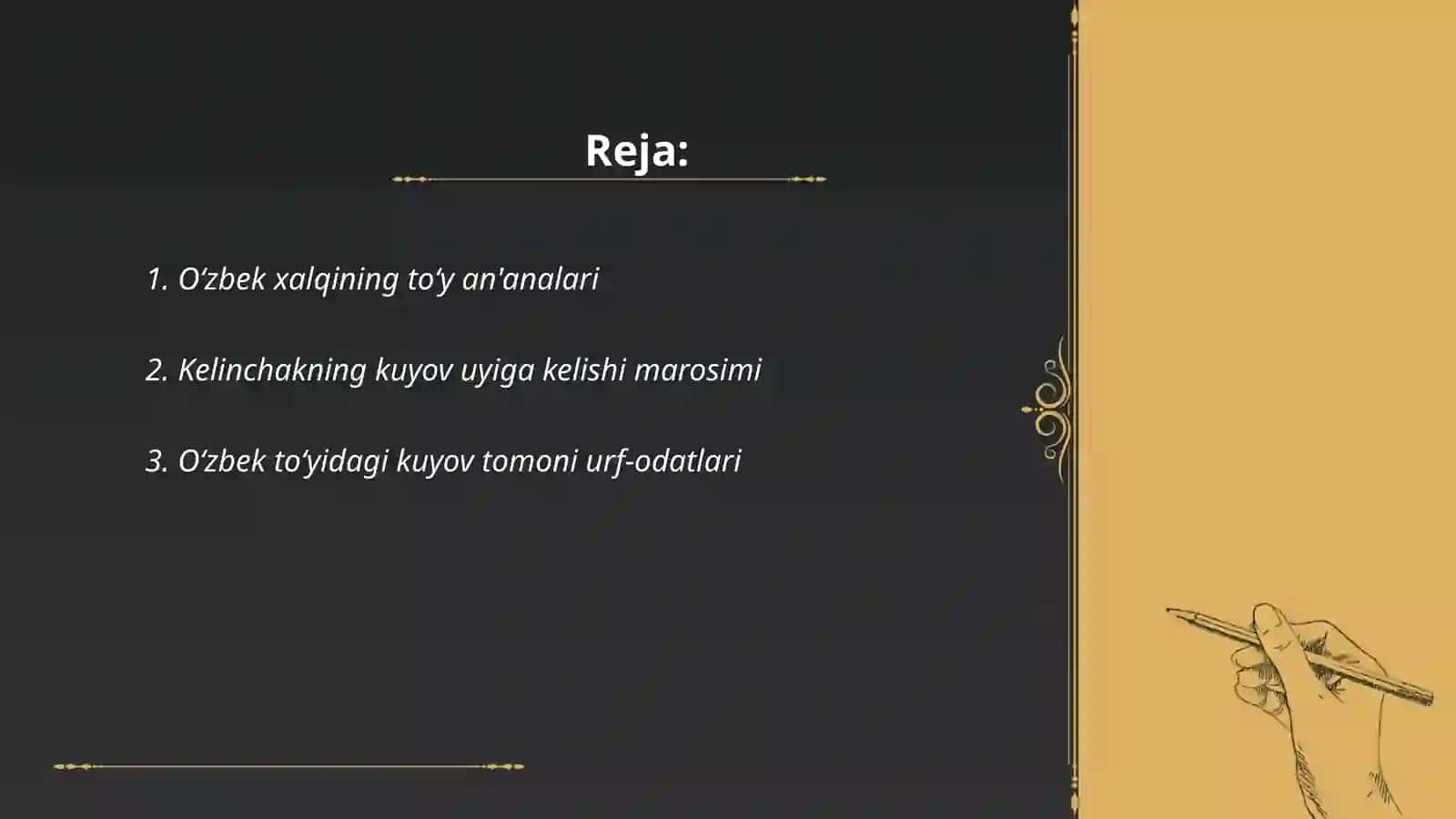 Oʻzbek xalqining tõylari,marosimlari,uy-joylari bilan bogʻliq urf-odatlari 2