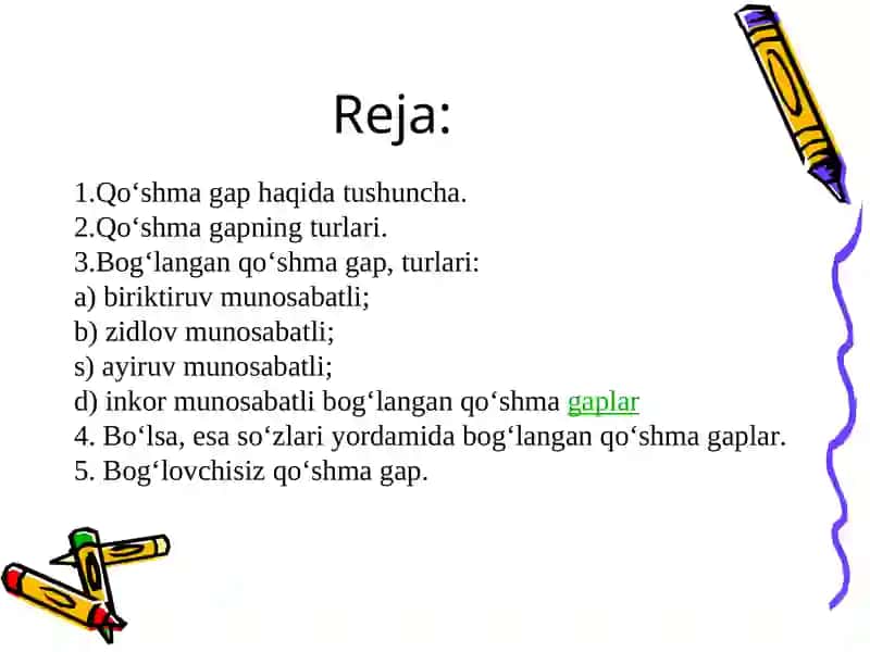 Qo‘shma gapning ta’rifi va tasnifi 2
