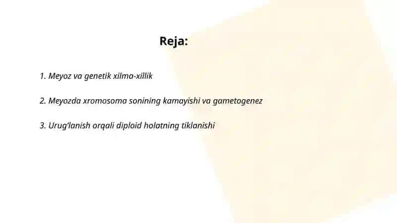Meyozning biologik ahamiyati 2