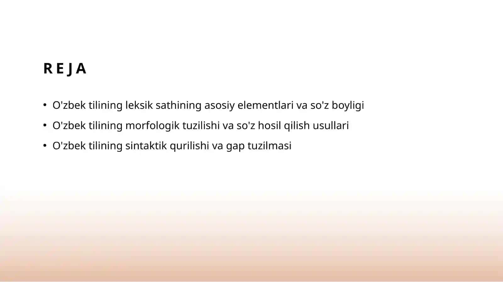 O'zbek tilining leksik sathi, morfologik sathi, sintaktik sathi 2