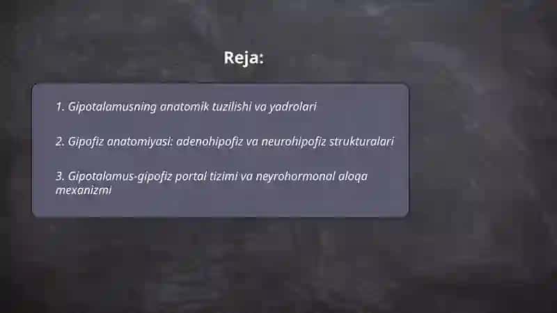 GIPOTALOMUS VA GIPOFIZ TIZIMI 2