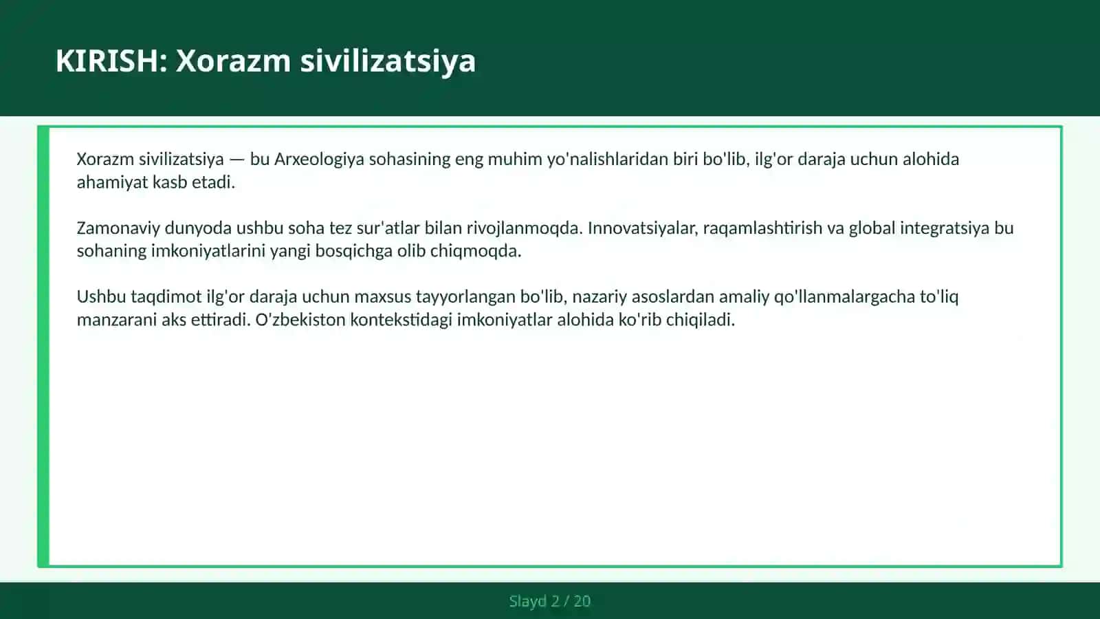 Xorazm sivilizatsiya 2