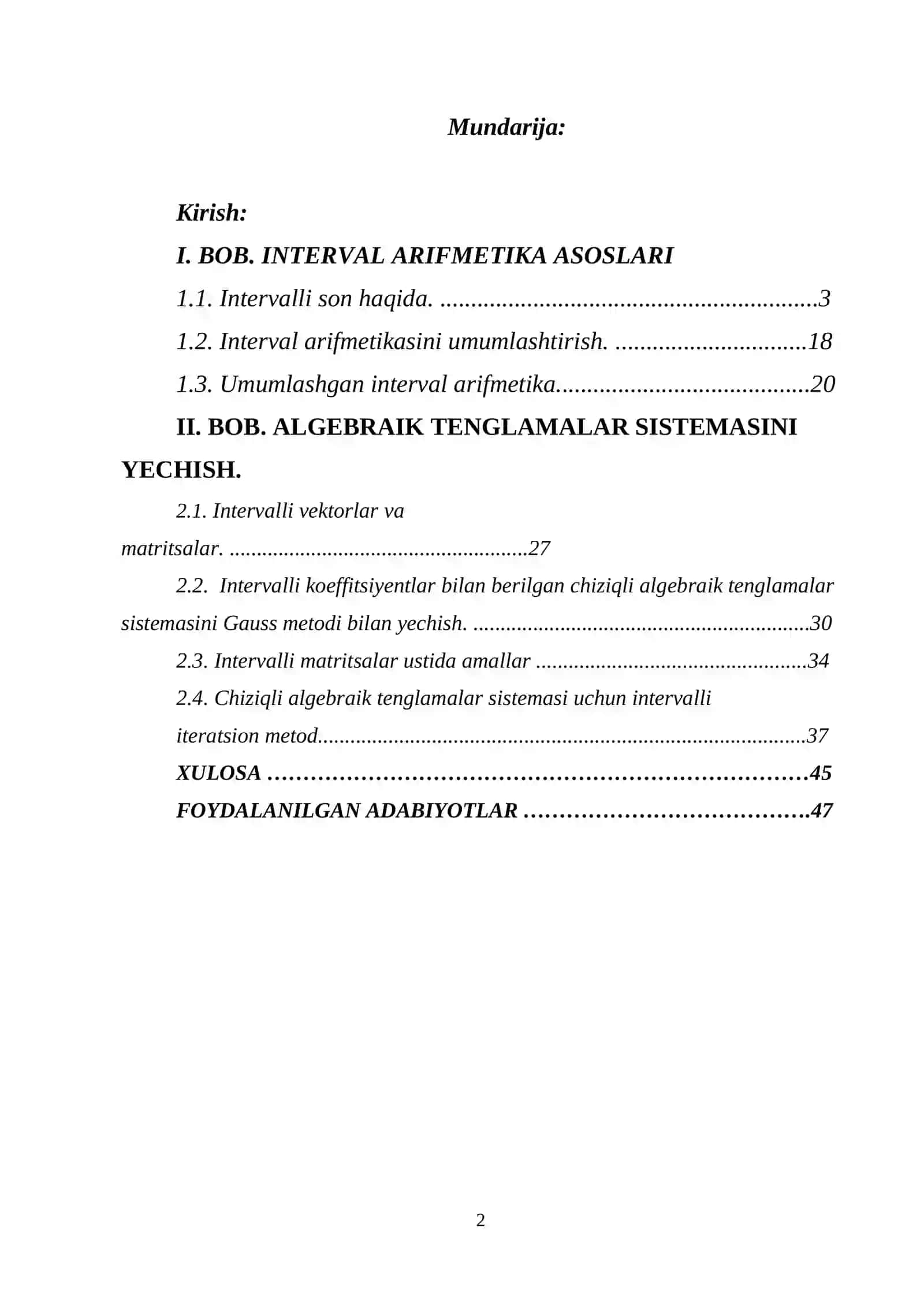 INTERVAL ARIFMETIKA ASOSLARI 2