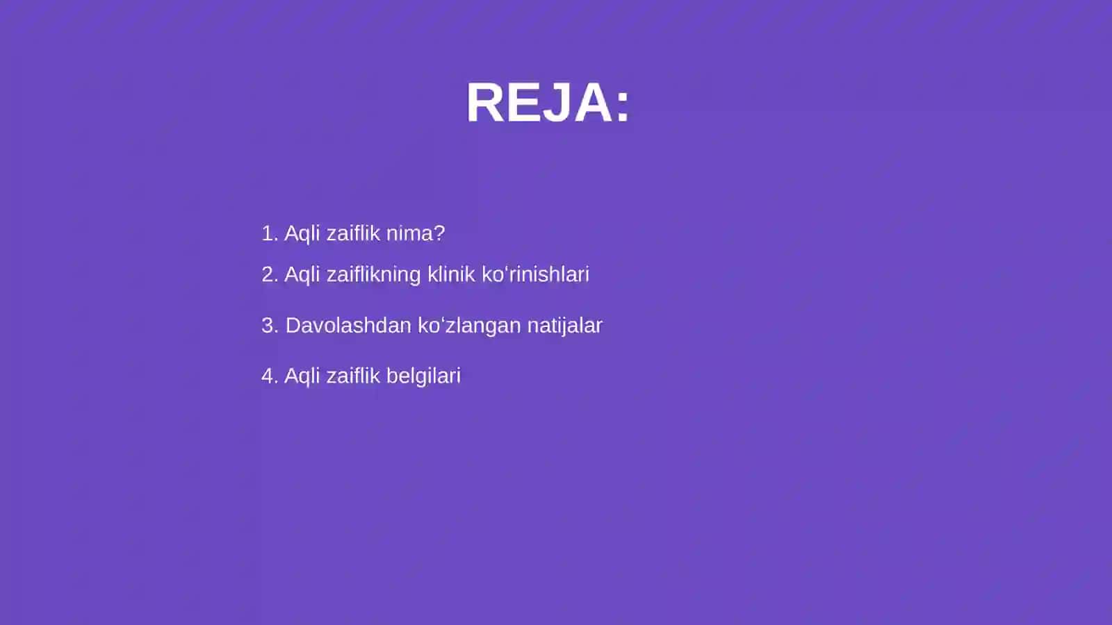Aqli zaiflikning klinik tavsifi 2