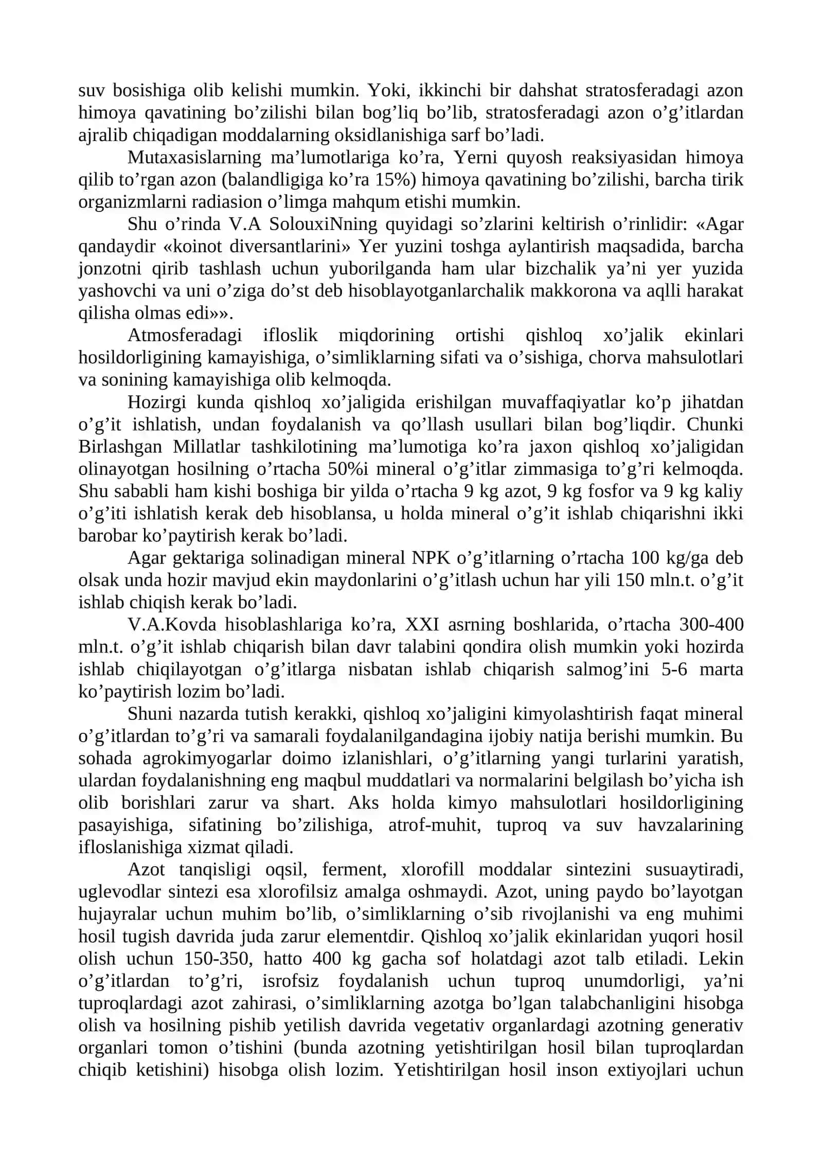 AGROKIMYONING EKOLOGIK MUAMMOLARI 2