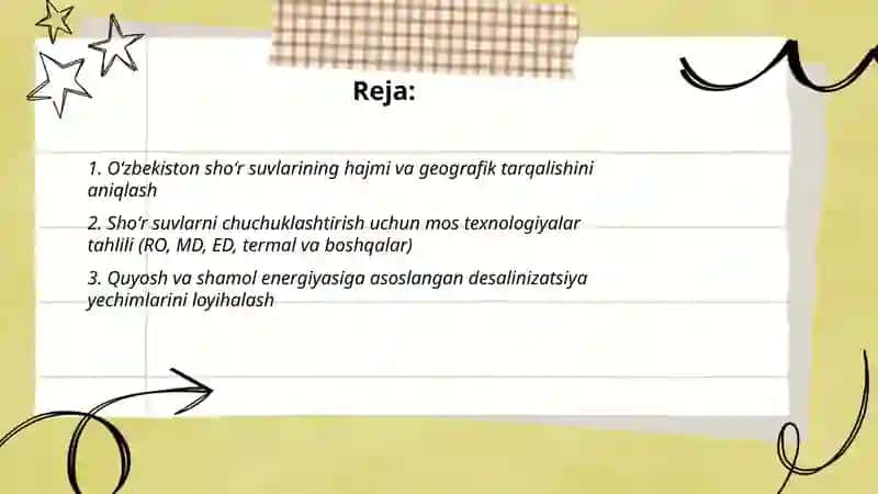 Oʻzbekiston shoʻr suvlarini chuchuklashtirish 2