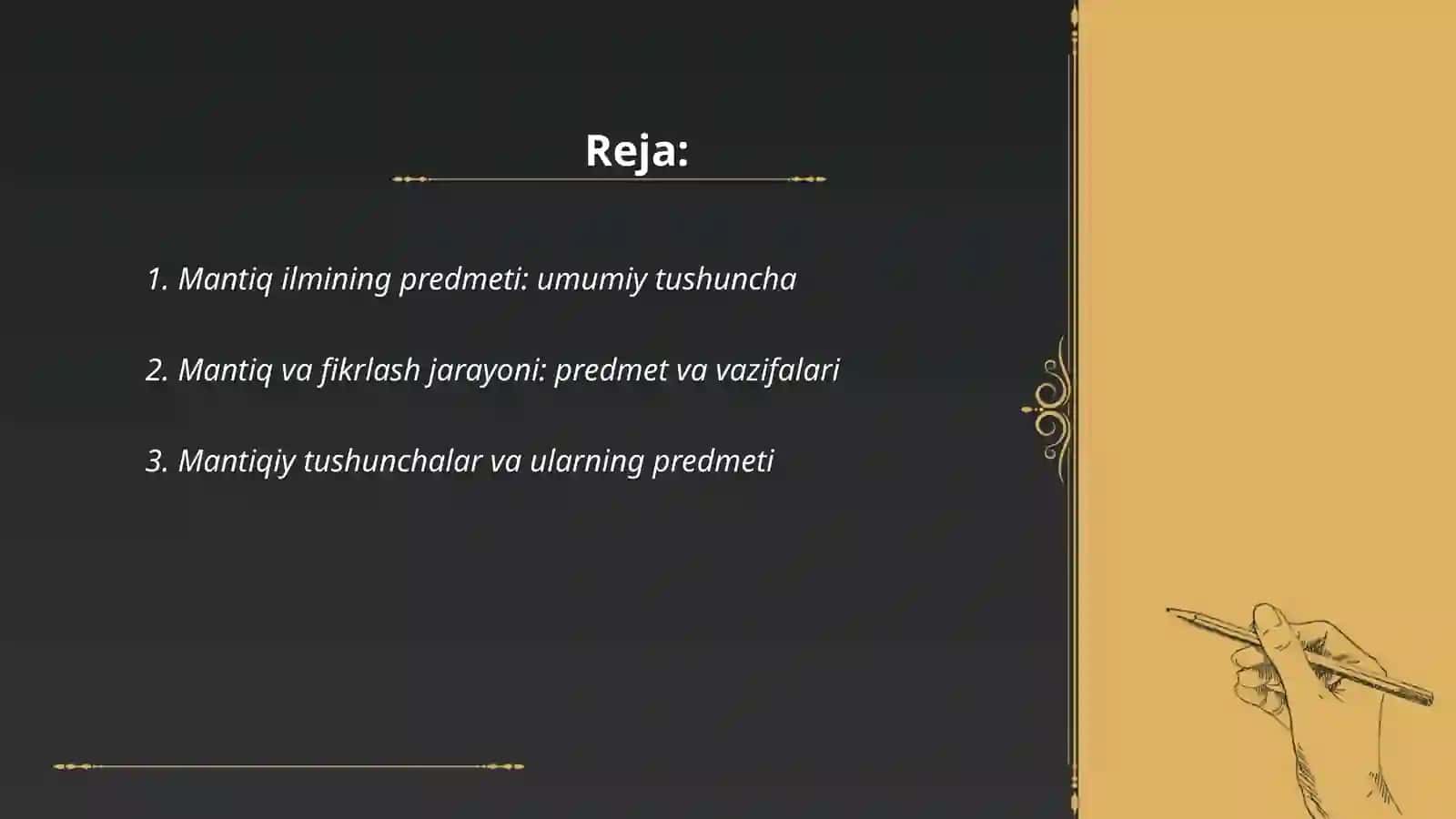 Mantiq ilmining predmeti va ahamiyati 2