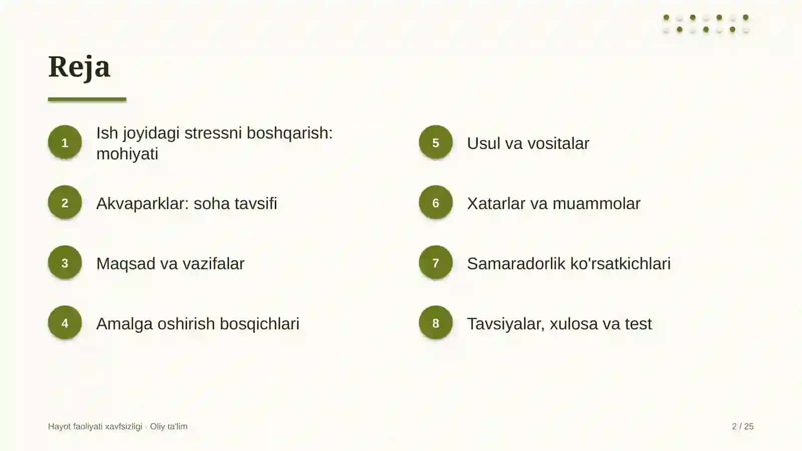 Akvaparklarda ish joyidagi stressni boshqarish 2