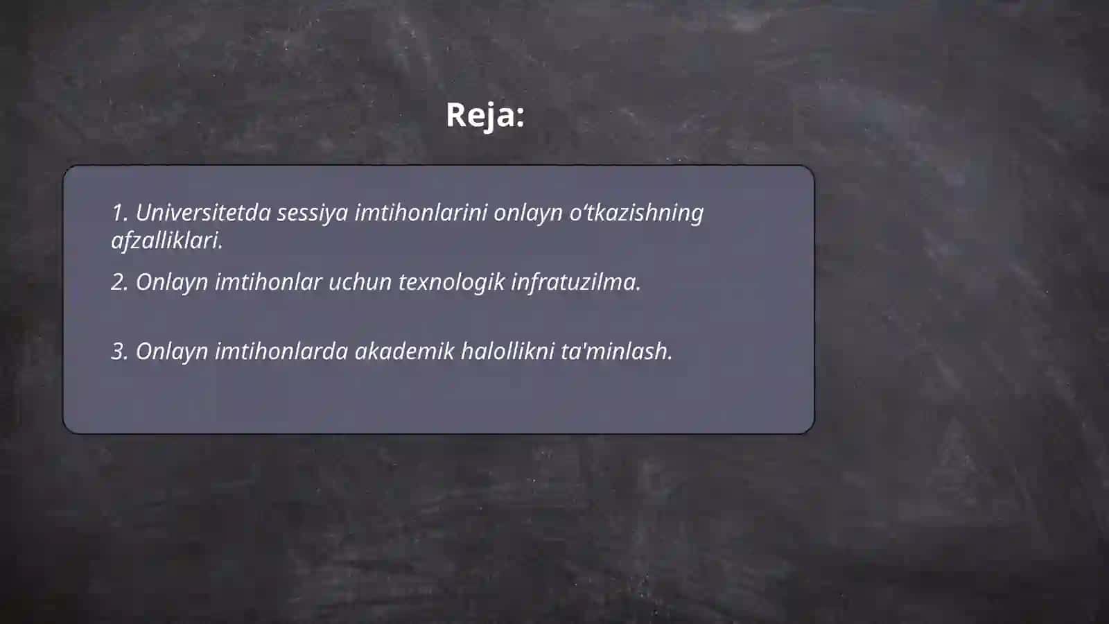 Universitetda sessiya imtihonlarini onlayn oʻtkazish 2