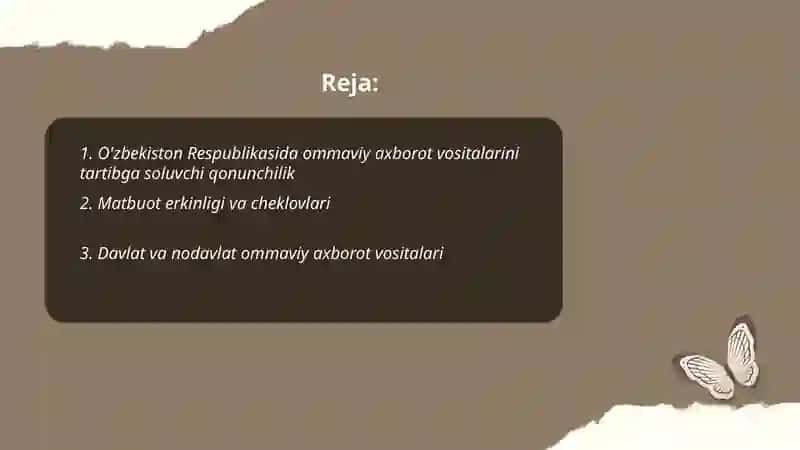 O'zbekiston Respublikasida ommaviy axborot vositalarining faoliyati 2