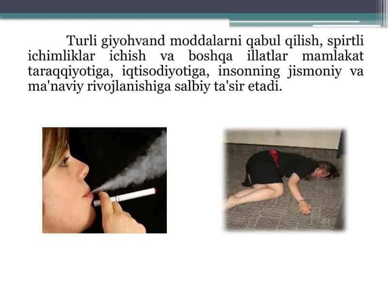 Zararli odatlar haqida tushuncha 2
