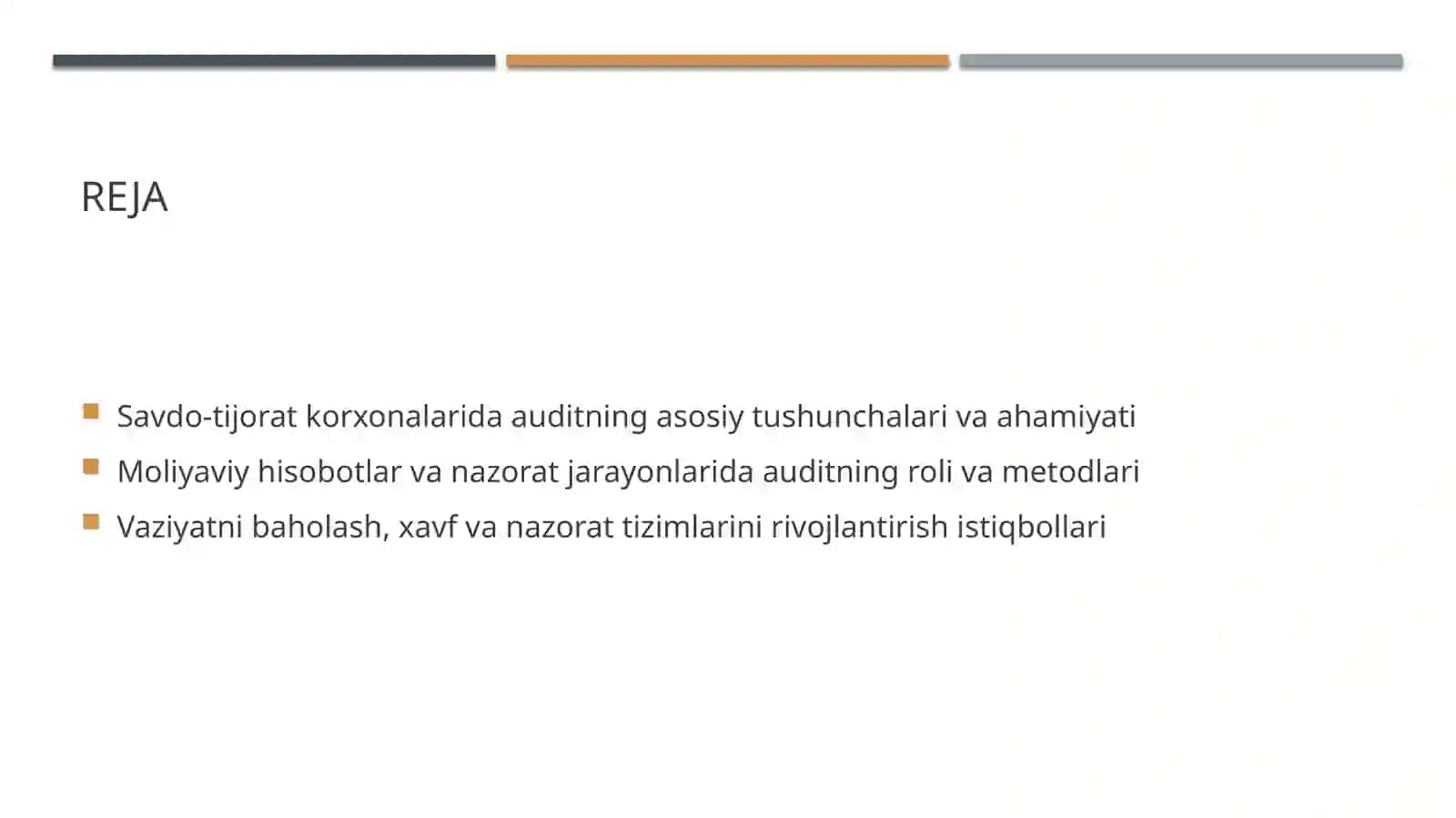 Savdo-tijorat korxonalarida audit 2