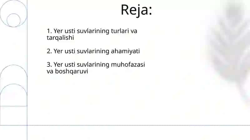 Yer usti suvlarining ahamiyati 2