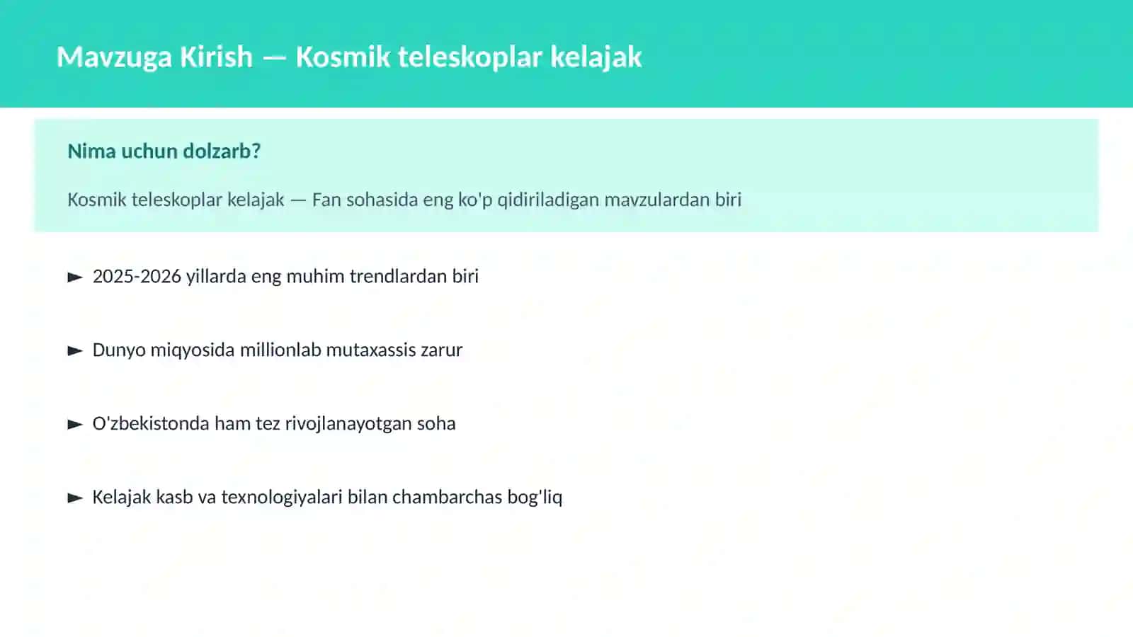 KOSMOSNI TADQIQ 2