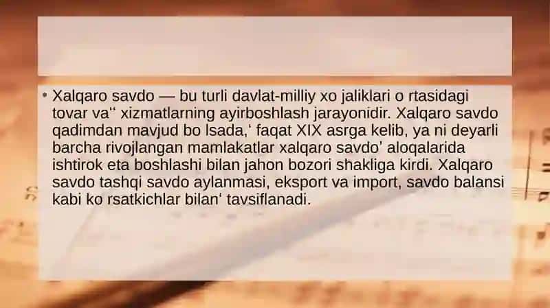 Xalqarosavdovadaromadlartaqsimlanishi 2