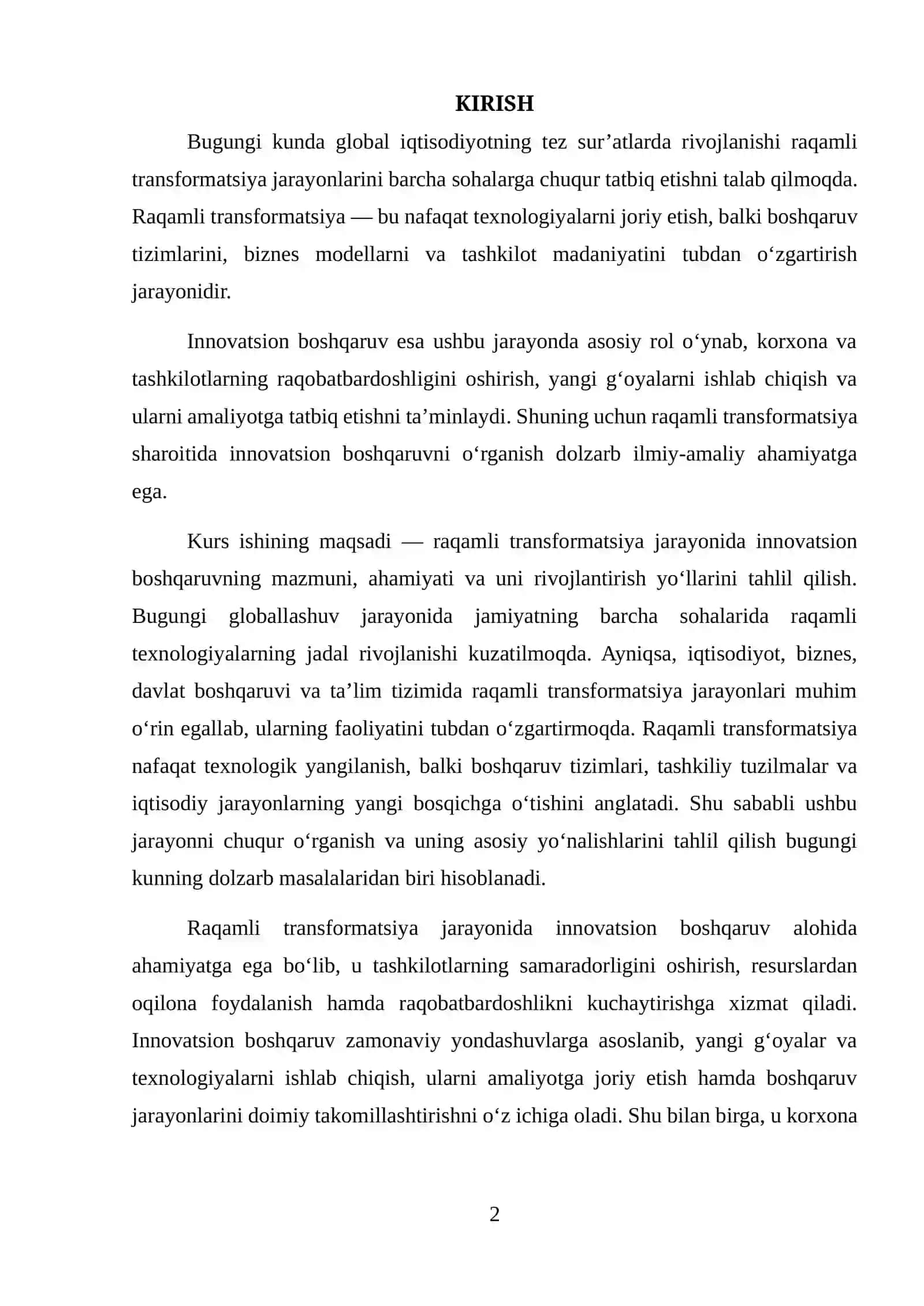 RAQAMLI TRANSFORMATSIYA JARAYONIDA INNOVATSION BOSHQARUV 2