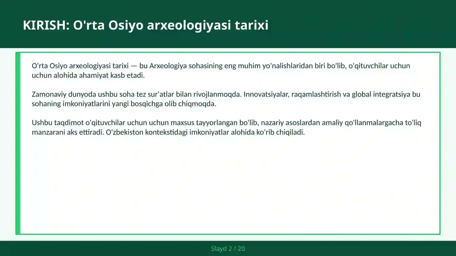 O'rta Osiyo arxeologiyasi tarixi 2