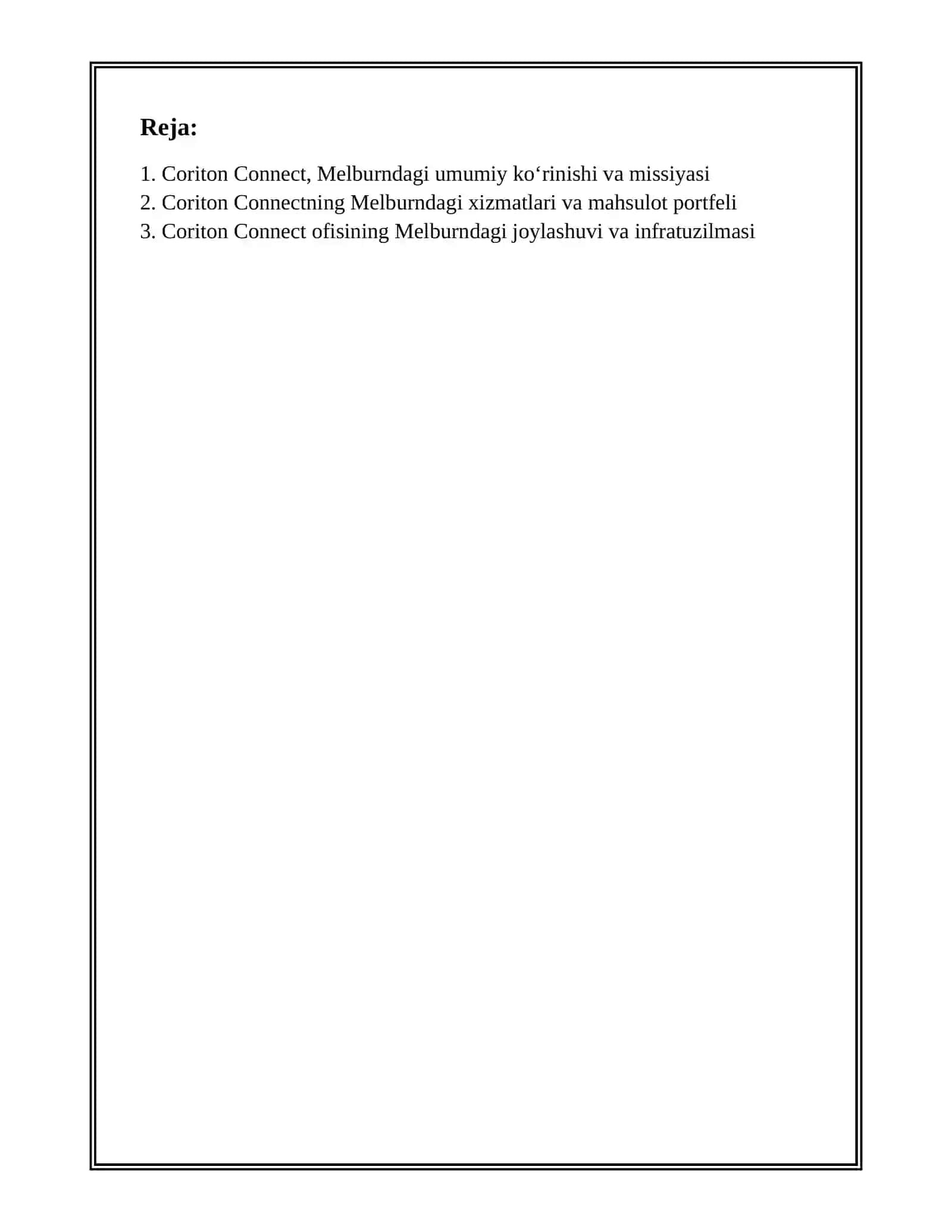 CORITON CONNECT, MELBURN AVSTRALIYA 2