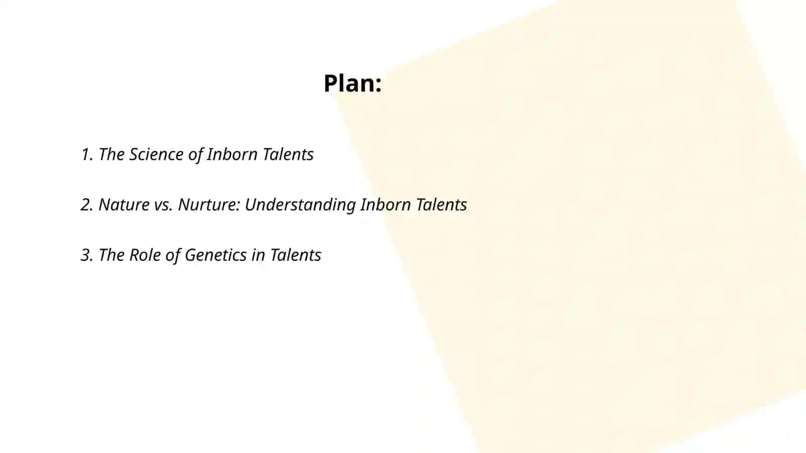 Talents,in born talents 2