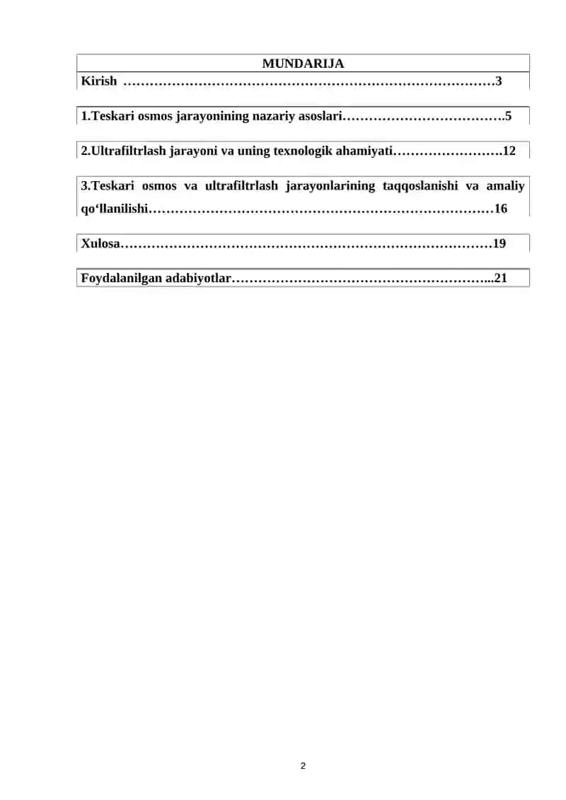 Teskari osmos va ultrafiltrlash 2