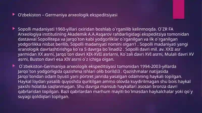 O'zbekiston-Germaniya arxeologik ekspeditsiyasi 2