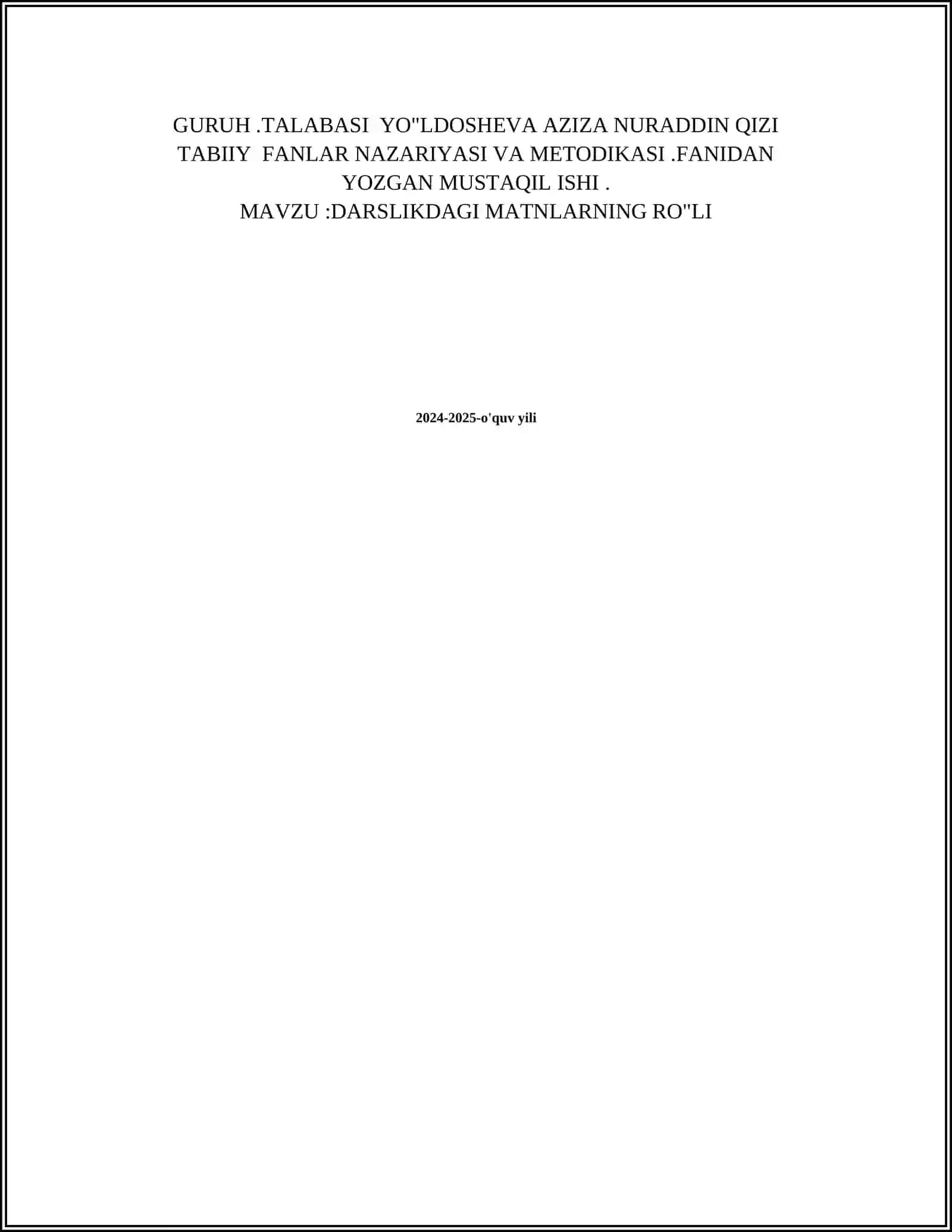 DARSLIKDAGI MATNLARNING DIDAKTIK RO"LI 2