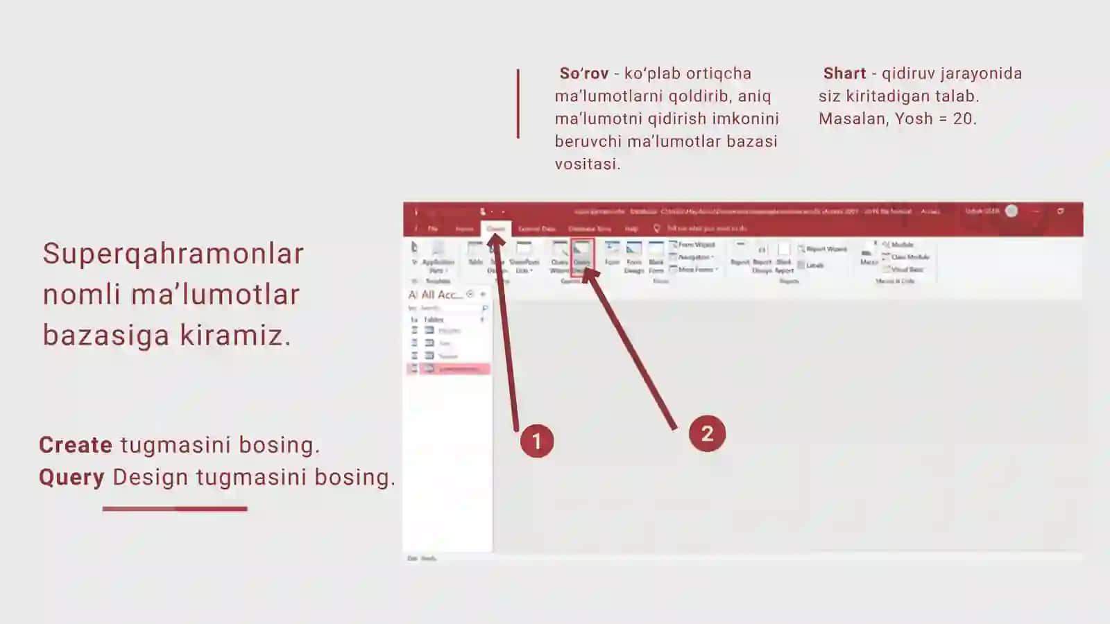 Superqahramonlar nomli ma’lumotlar bazasiga kiramiz 2