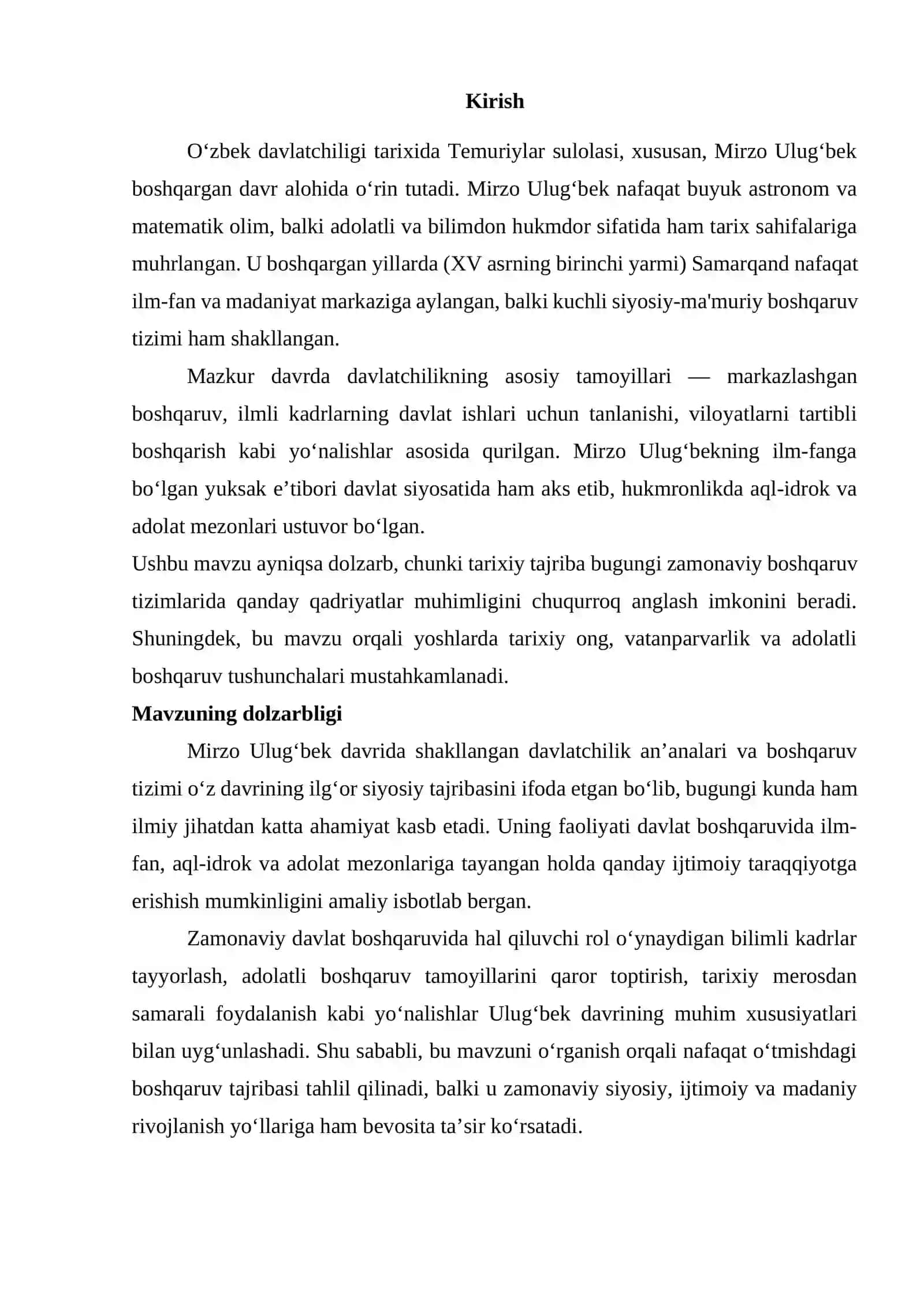 Mirzo Ulugʻbek davrida davlatchilik va boshqaruv turlari 2