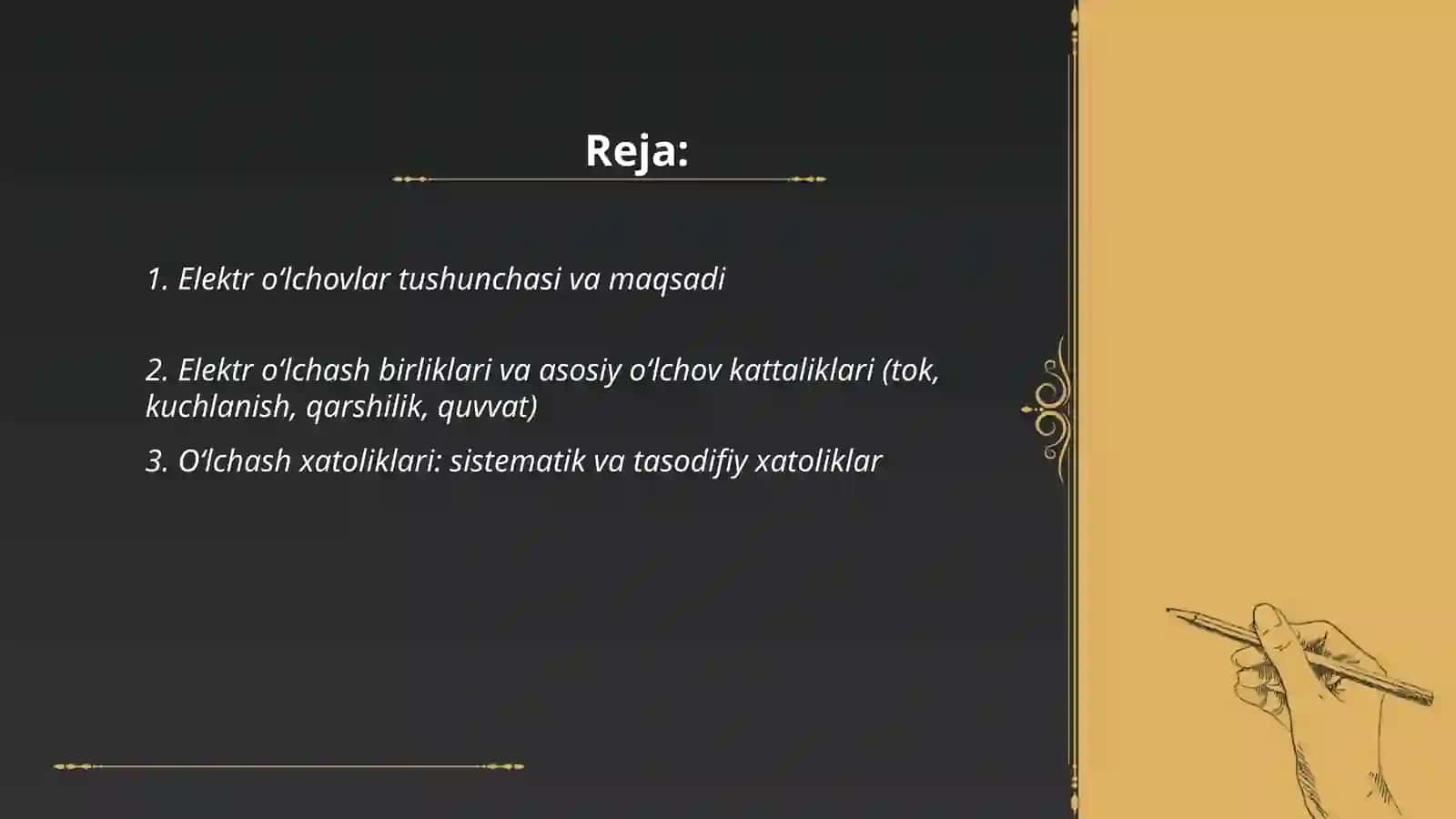 Elektr o‘lchovlar xaqida tushuncha 2