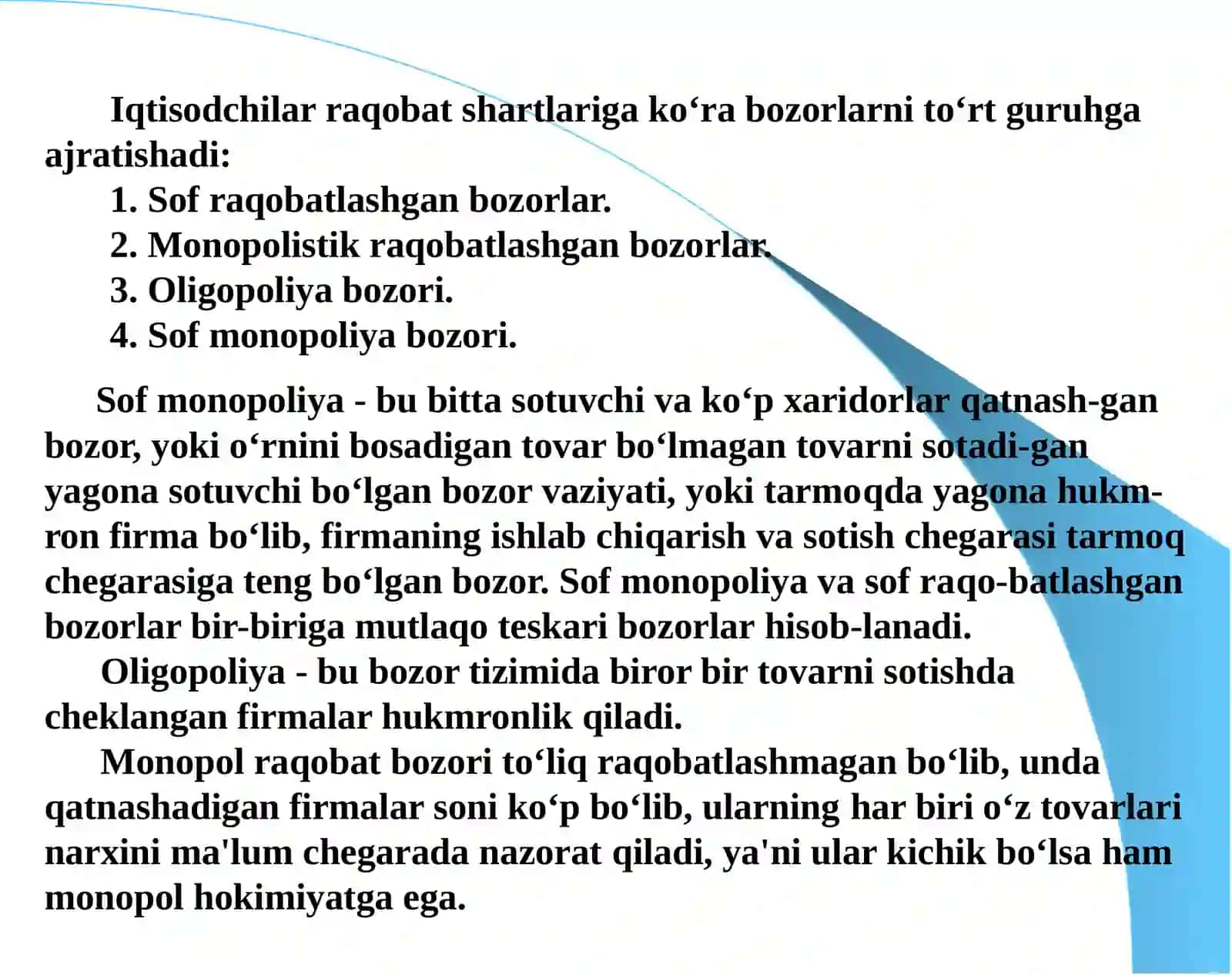 Raqobat va yakkaxokimlik 2